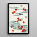 Autumn and Water Illustration - Watanabe Seitei — framed artwork on a wall