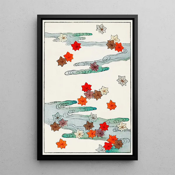 Autumn and Water Illustration - Watanabe Seitei — framed artwork on a wall