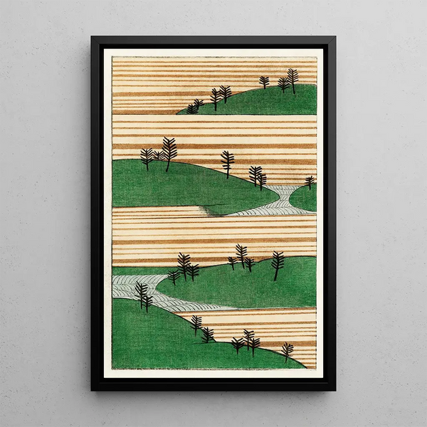 Landscape Illustration Painting - Watanabe Seitei — framed artwork on a wall