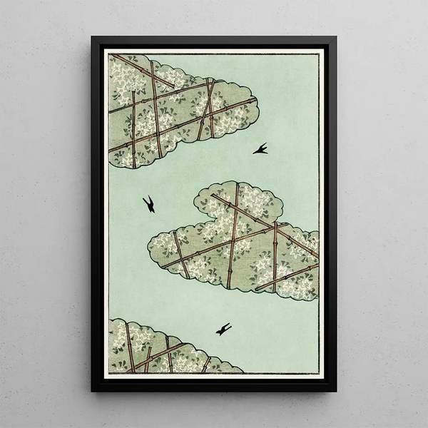 Illustration of the Sky - Watanabe Seitei — framed artwork on a wall