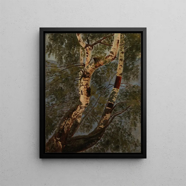 Repetition of Birch Trunks - Werner Holmberg — framed artwork on a wall