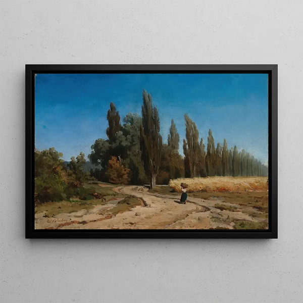 Allée de peupliers - Werner Holmberg — framed artwork on a wall