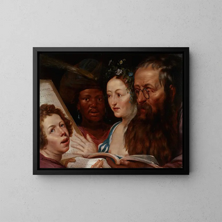 an Allegory of Music - Werner Jacobsz van den Valckert — framed artwork on a wall