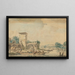 River landscape with a barge - Wigerus Vitringa — framed artwork on a wall