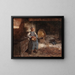 Dutch girl peeling potatoes - Wilder M. Darling — framed artwork on a wall