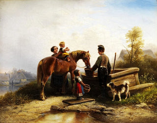 At the fountain - Wilhelm Alexander Meyerheim — artwork view