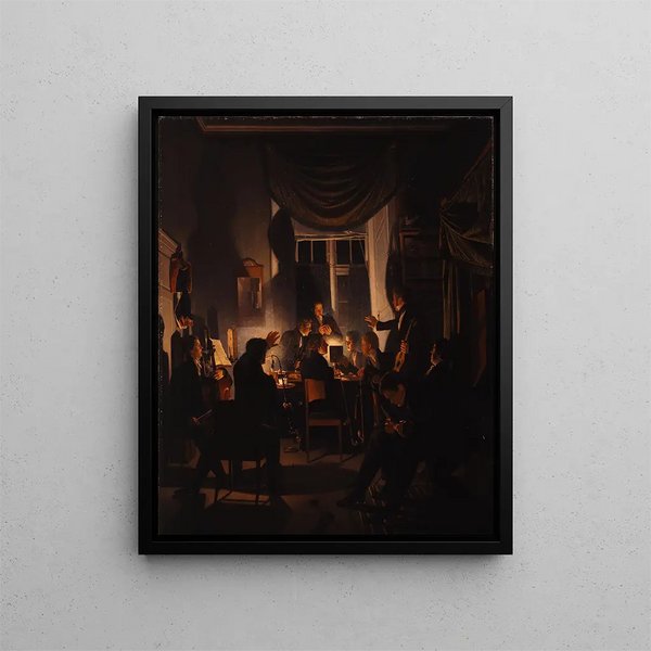 A Smoking Evening - Wilhelm Bendz — framed artwork on a wall