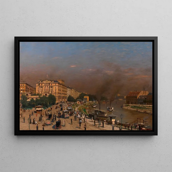 Summer Morning on Franz Joseph Quay - Wilhelm Bernatzik — framed artwork on a wall