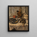 Kitchen Still Life Painting with Poultry - Wilhelm Blanke — framed artwork on a wall