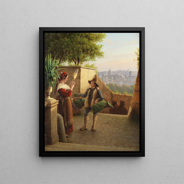 In the Orange Garden in Rome - Wilhelm Brücke — framed artwork on a wall