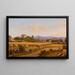 Summer landscape painting with harvest - Wilhelm Brücke — framed artwork on a wall