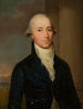 Portrait of a man in a blue frock coat with a jabot - Wilhelm Büttner — artwork view