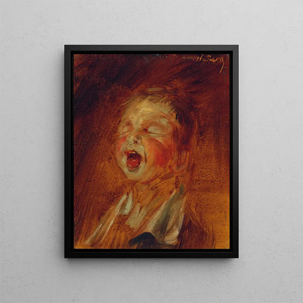 Boy Shouting - Wilhelm Busch — framed artwork on a wall