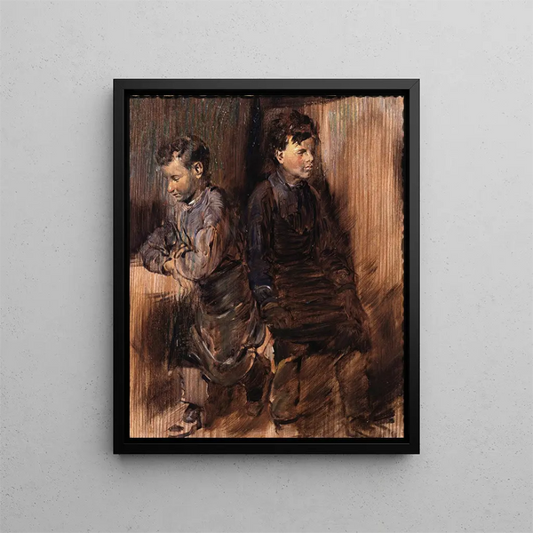 Deux jeunes cordonniers - Wilhelm Busch — framed artwork on a wall