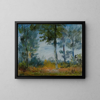 Forest Edge Painting - Wilhelm Busch — framed artwork on a wall