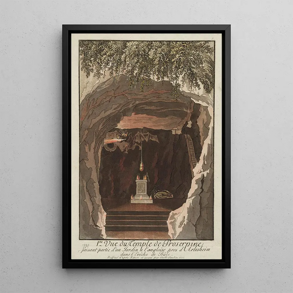 Ire Vue of the Temple of Proserpine in an English-style garden near Arlesheim in the Bishopric of Basel - Wilhelm Friedrich Gmelin — framed artwork on a wall