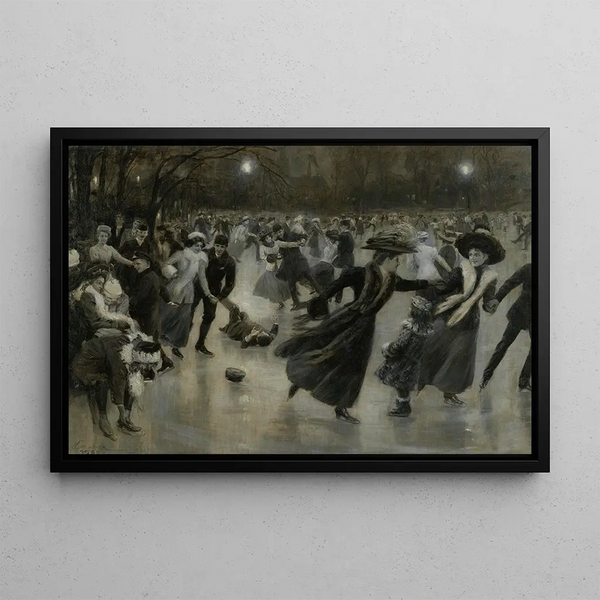 Winter Celebration on Ice - Wilhelm Gause — framed artwork on a wall