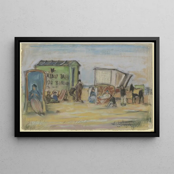 Bath Chariots at Katwijk - Wilhelm Gutmann — framed artwork on a wall