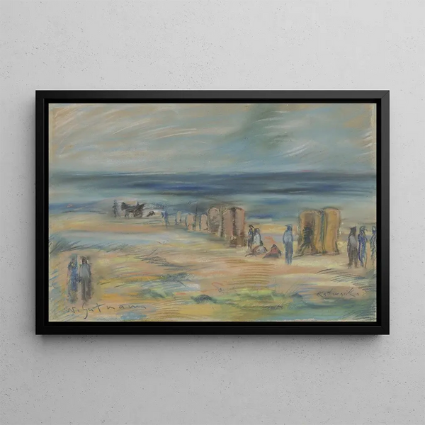 Beach at Katwijk - Wilhelm Gutmann — framed artwork on a wall
