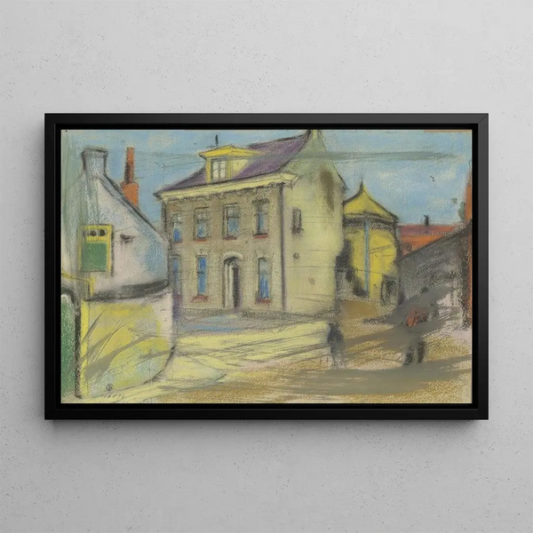 Rue d'une ville hollandaise - Wilhelm Gutmann — framed artwork on a wall