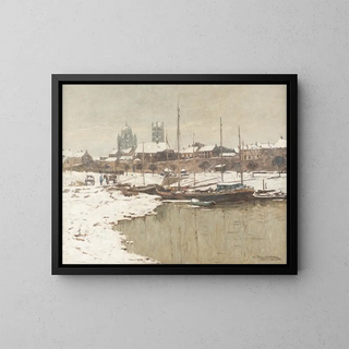 Neuss sous la neige - Wilhelm Hambüchen — framed artwork on a wall
