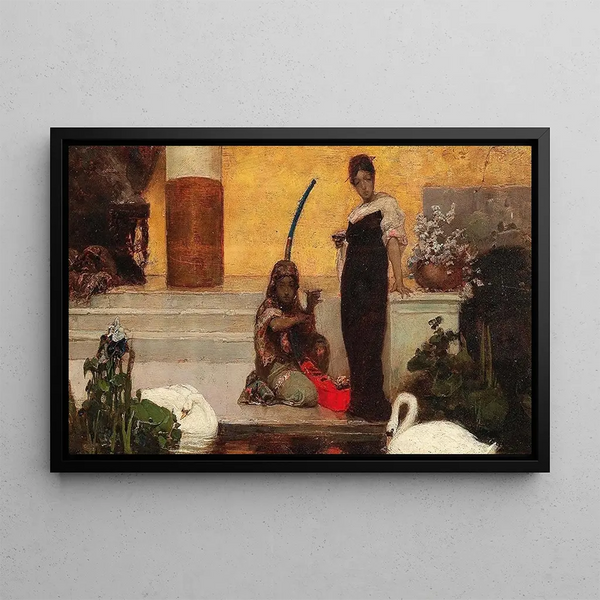 Musical entertainment painting - Wilhelm Kotarbinski — framed artwork on a wall