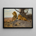Lions grondants - Wilhelm Kuhnert — framed artwork on a wall