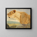 Head of Lioness - Wilhelm Kuhnert — framed artwork on a wall