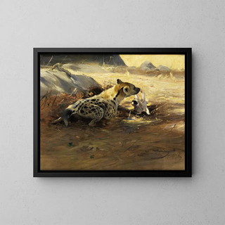 Hyne - Wilhelm Kuhnert — framed artwork on a wall