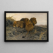 Lions on alert - Wilhelm Kuhnert — framed artwork on a wall