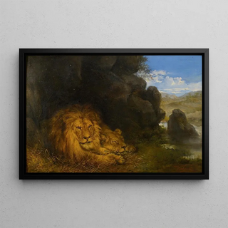 Wilhelm Kuhnert - Two Lions In A Cave.webp