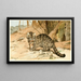 Wild Cat Painting - Wilhelm Kuhnert — framed artwork on a wall