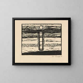 Sunset over the Wadden Sea - Wilhelm Laage — framed artwork on a wall