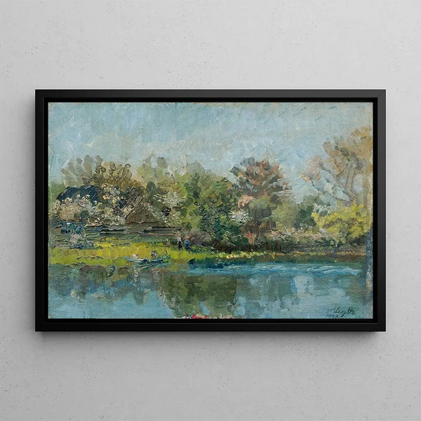 Old Danube - Wilhelm Legler — framed artwork on a wall