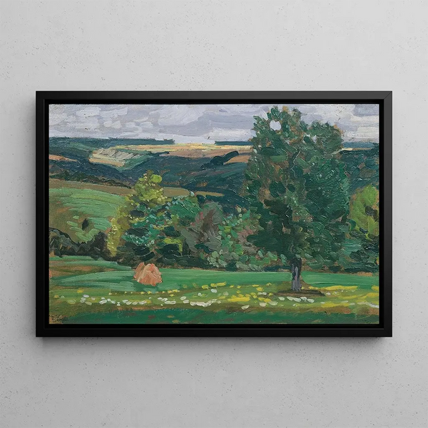 Landscape Painting in Wurtemberg - Wilhelm Legler — framed artwork on a wall
