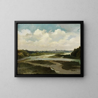 Valley of the Isar with view of Munich - Wilhelm Lichtenheld — framed artwork on a wall