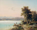 Partie au Chiemsee avec vue sur l'île des Herren au petit matin - Wilhelm Lichtenheld — artwork view