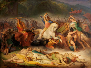 The Battle of Hermann in the Teutoburg Forest - Wilhelm Lindenschmit the Elder — artwork view