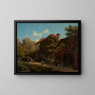 Summer Afternoon - Wilhelm Ludwig Friedrich Riefstahl — framed artwork on a wall