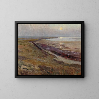 Lever de lune sur l'île de Sylt - Wilhelm Ludwig Lehmann — framed artwork on a wall