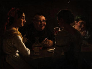 Abbate mocking two young girls - Wilhelm Marstrand — artwork view