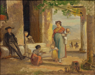 Child learning to walk - Wilhelm Marstrand — artwork view