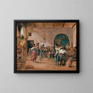 Danse dans une osteria - Wilhelm Marstrand — framed artwork on a wall
