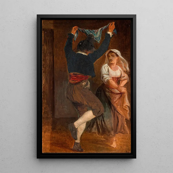 Italian Dancing Painting - Wilhelm Marstrand — framed artwork on a wall