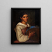 Italian girl with a tambourine blue - Wilhelm Marstrand — framed artwork on a wall