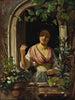 Italian Woman Greeting from a Window, late 1850s - Wilhelm Marstrand — artwork view