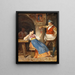 Krofatter serving red wine to an Italian young woman - Wilhelm Marstrand — framed artwork on a wall