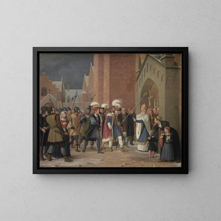 Svend Estridsen and Bishop Vilhelm - Wilhelm Marstrand — framed artwork on a wall