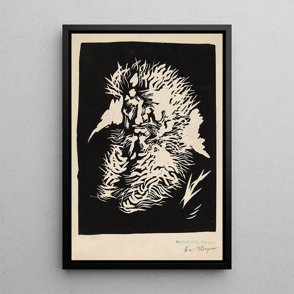 Man in anger - Wilhelm Morgner — framed artwork on a wall