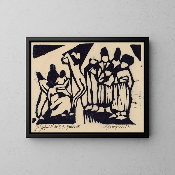 Crucifixion I - Wilhelm Morgner — framed artwork on a wall